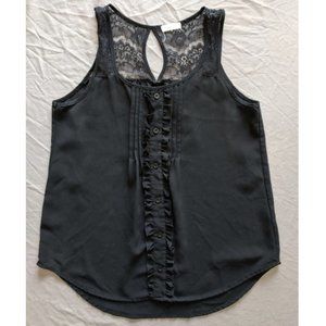 Sheer ruffled tank Medium. ~EUC~